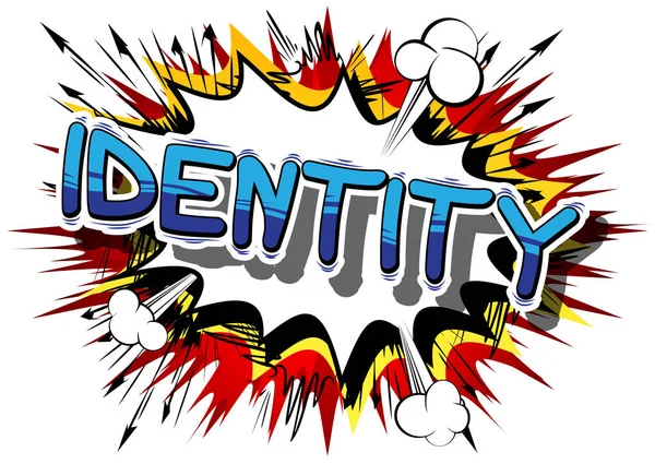 Identidade - Comic book style word . — Vetor de Stock