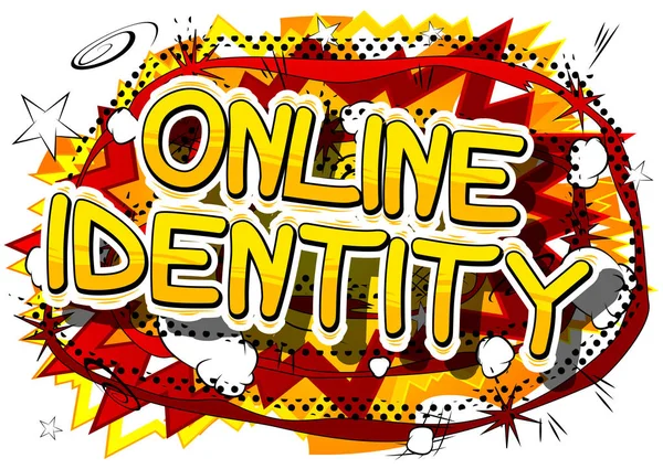 Identità online - Parola in stile fumetto . — Vettoriale Stock