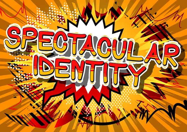 Identidade espetacular - Comic palavra estilo livro . — Vetor de Stock