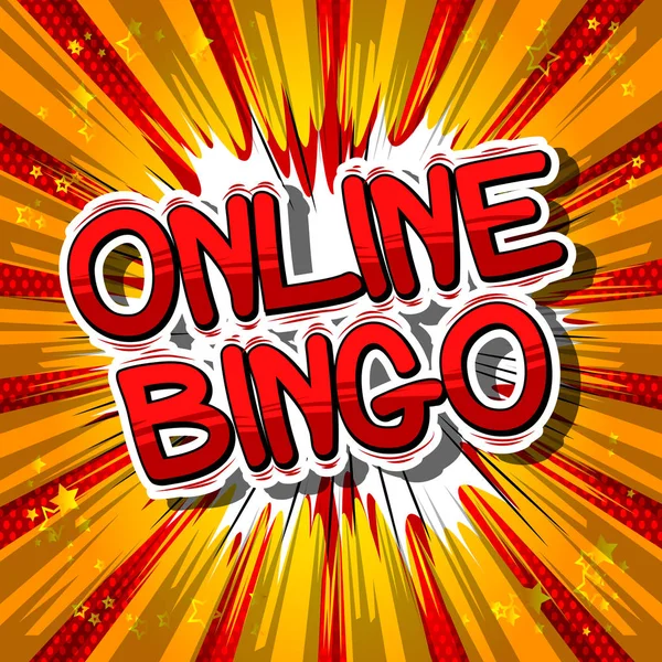 Bingo online - komiks stylu w programie word. — Wektor stockowy