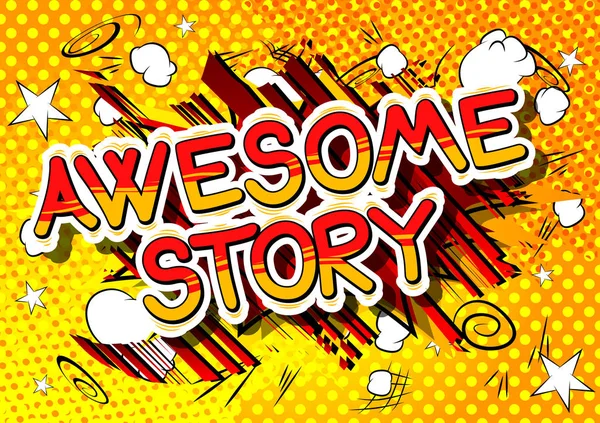 Awesome Story - Comic book style word. — Stock Vector