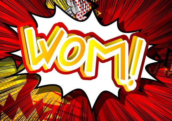 WOM! -Comic book styl výraz. — Stockový vektor