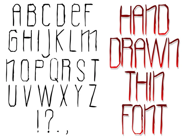 Сучасний тонкий шрифт ручної роботи . — стоковий вектор