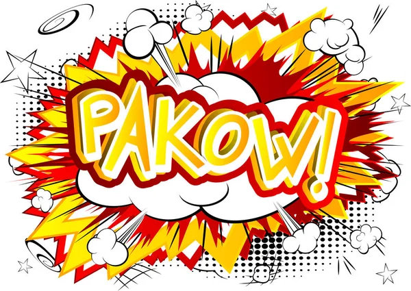 Pakow! - Vektor illustrierter Ausdruck im Comic-Stil. — Stockvektor