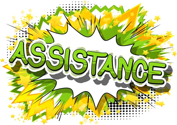 Assistance - BD style mot . — Image vectorielle