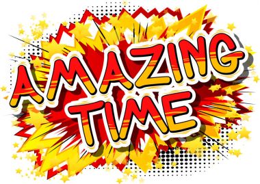 İnanılmaz bir zaman - çizgi roman tarzı kelime.