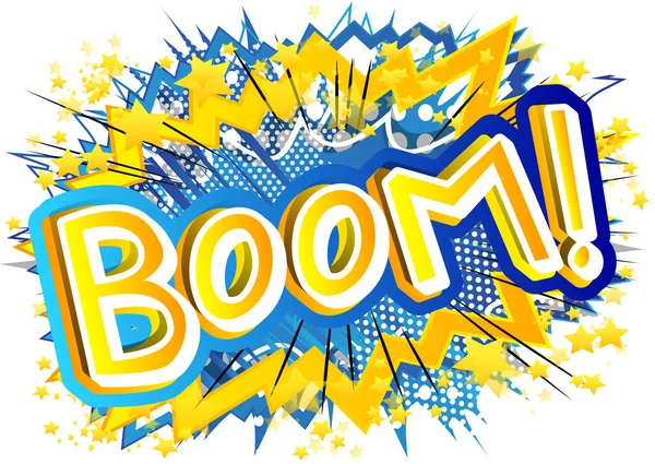 Boom! -Wektor wyrażenie styl ilustrowany komiks. — Wektor stockowy