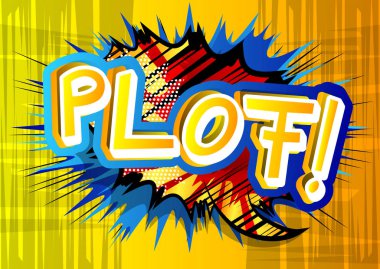 Plof! -Vektör çizgi roman tarzı ifade resimli.