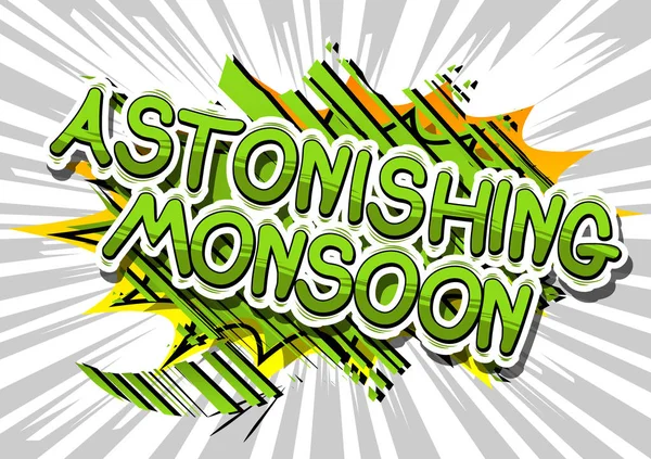 Zadziwiający monsun - komiks stylu w programie word. — Wektor stockowy
