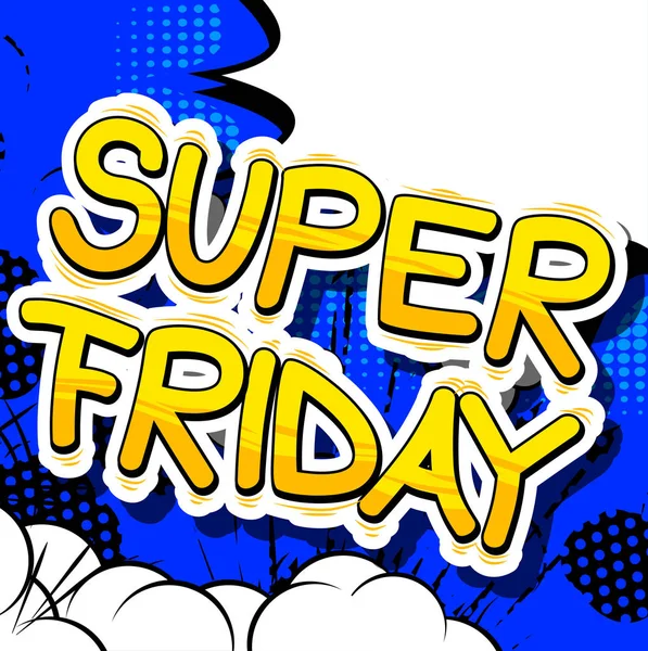 Super Friday - Kata bergaya buku komik . - Stok Vektor