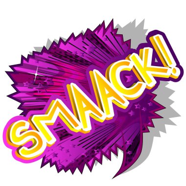 Smaack! -Vektör çizgi roman tarzı ifade resimli.
