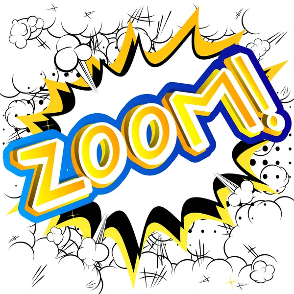 Zoom! -Vector geïllustreerde comic book stijl expressie. — Stockvector