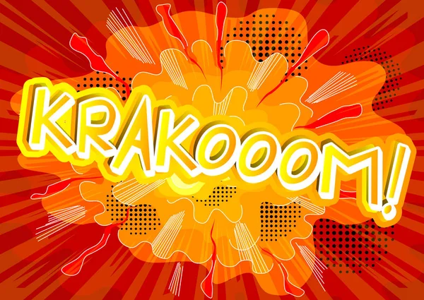 Krakooom! - Vektor illustrierter Ausdruck im Comic-Stil. — Stockvektor
