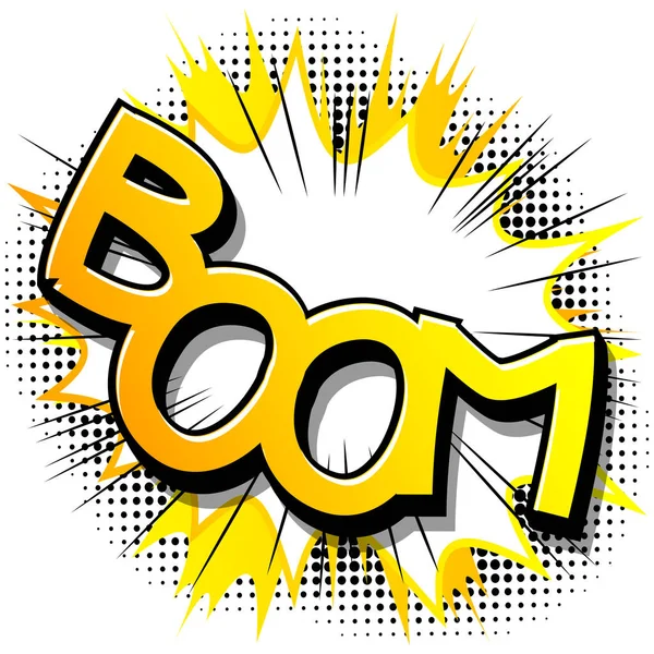 Boom! - Vector ilustrado expressão estilo quadrinhos . —  Vetores de Stock