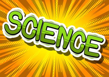 Bilim - çizgi roman tarzı ifade arka plan üzerinde.