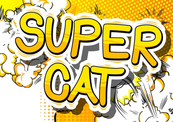 Super Cat - Kata buku komik . - Stok Vektor