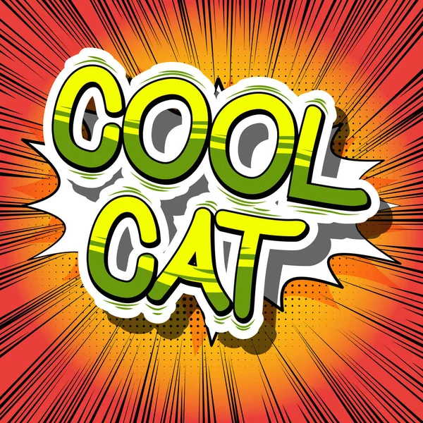 Cool Cat - serietidning word. — Stock vektor