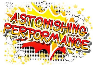 Şaşırtıcı performans - çizgi roman kelime.