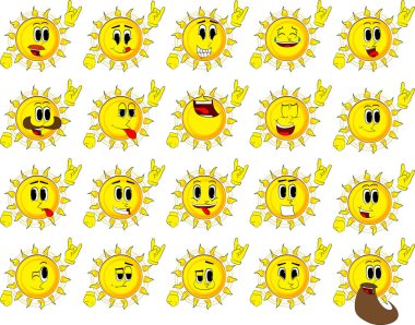 Çizgi film sun'ın rocker poz elinde.