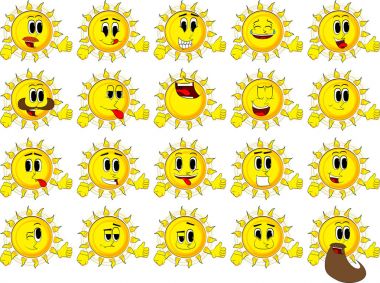 Çizgi film güneş işareti Yaşasın yapma.