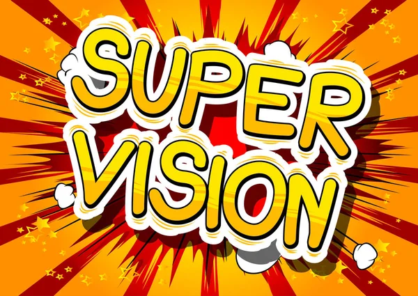 Super visie - Comic book woord. — Stockvector