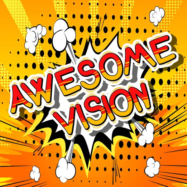 Awesome Vision - serietidning word. — Stock vektor