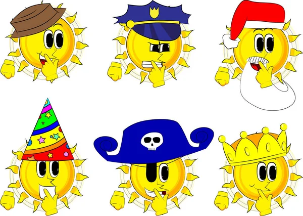 Parmak açık ağzının holding karikatür güneş.