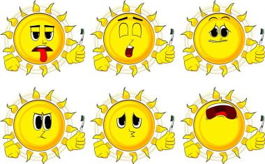 Çizgi film güneş holding diş fırçası.