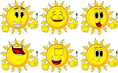 Çizgi film güneş holding diş fırçası.