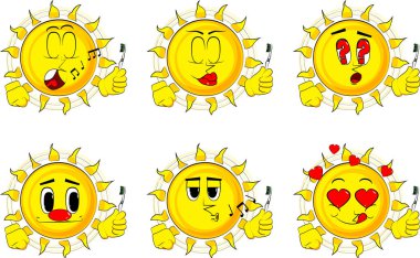 Çizgi film güneş holding diş fırçası.