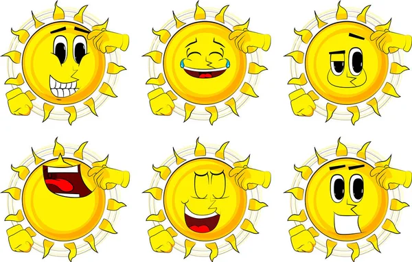 Cartoon confused sun. — Stock Vector