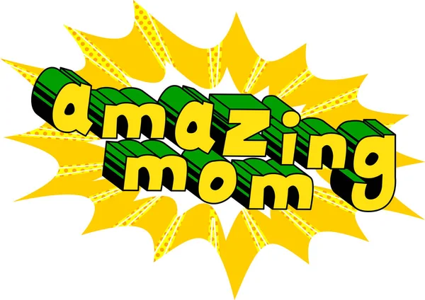 Amazing Mom - Buku komik gaya kata . - Stok Vektor