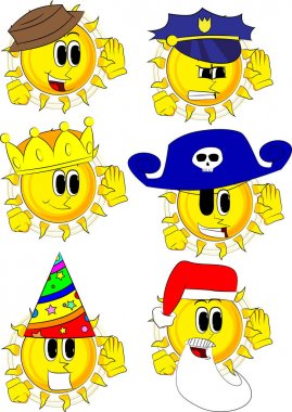 Çizgi film güneş tutan el onun kulağına, dinleme.