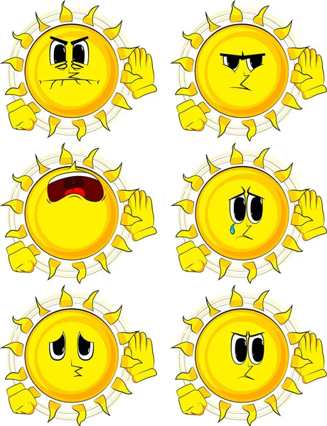 Çizgi film güneş tutan el onun kulağına, dinleme.