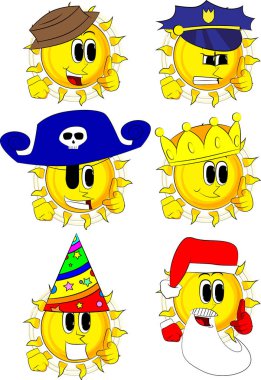 Görüntüleyiciyi el işaret ile çizgi film güneş.