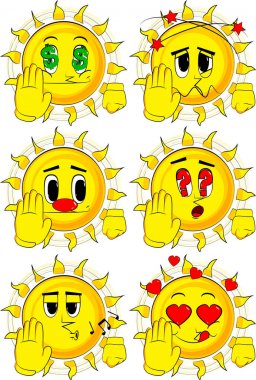 Gösterilen çizgi film güneş inkar ya da el hareketi reddetme.