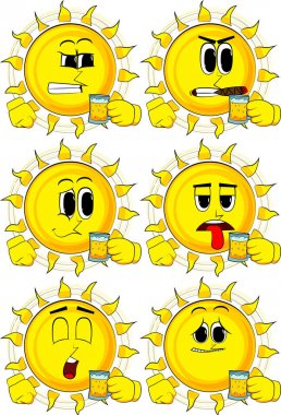 Bira içme çizgi film güneş.