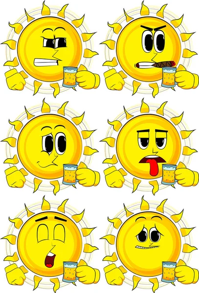 Bira içme çizgi film güneş.