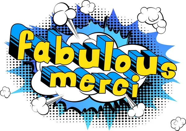 Θαυμάσιο Merci - ευχαριστώ στα γαλλικά - κόμικ στυλ λέξη. — Διανυσματικό Αρχείο