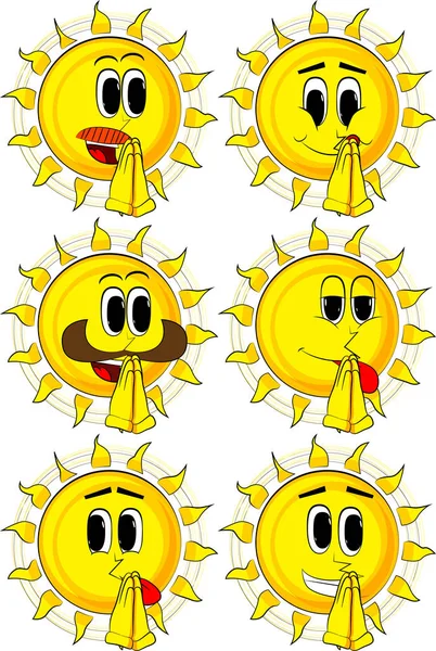 Eller dua ile çizgi film güneş.