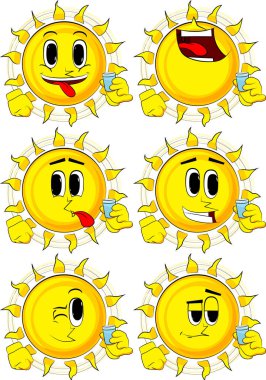 Konyak içmeye çizgi film güneş.