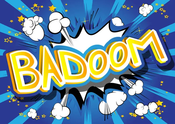 Badoom - Vector ilustrado cómic expresión de estilo . — Archivo Imágenes Vectoriales