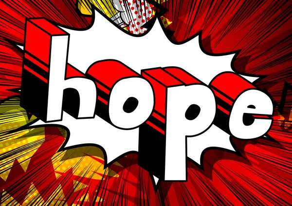 Hope - Palabra de estilo de cómic . — Vector de stock