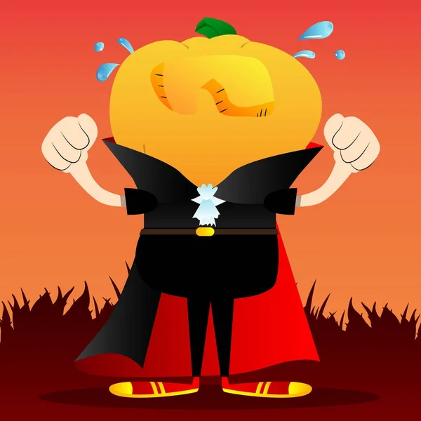 Jack O 'Lanterna com abóbora laranja em vez de uma cabeça . — Vetor de Stock