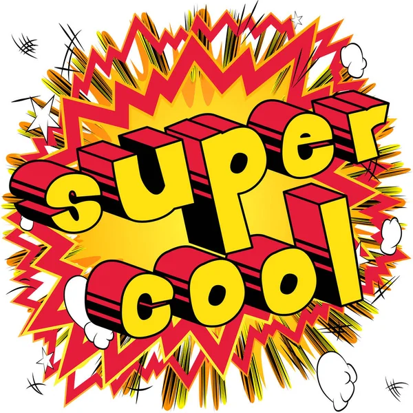 Süper Cool - arka plan üzerinde çizgi roman tarzı kelime.