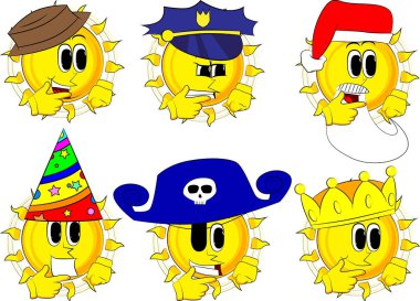 Çizgi film güneş düşünme ya da onun sol tarafına işaret.