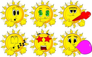 Çizgi film güneş düşünme ya da onun sol tarafına işaret.