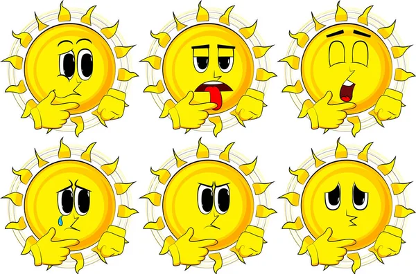 Çizgi film güneş düşünme ya da onun sol tarafına işaret.