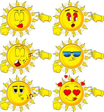 Çizgi film güneş gösterir bir parmağını onun Tapınağı büküm tarafından fındık jest olduğunu.