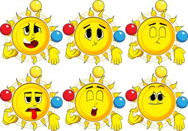 Çizgi film güneş hokkabaz.